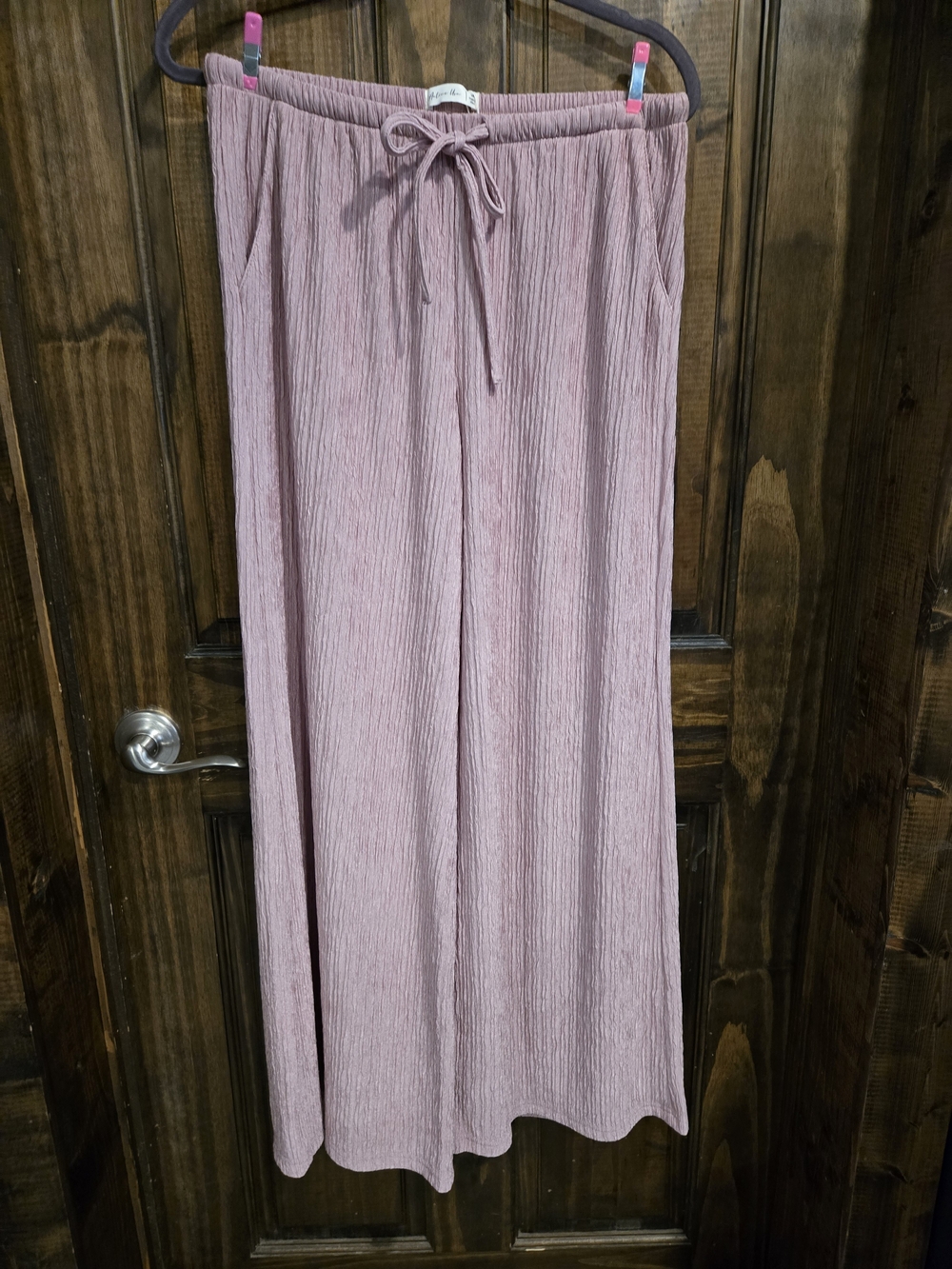 Wide Leg Drawstring Lounge Pants - Dusty Rose